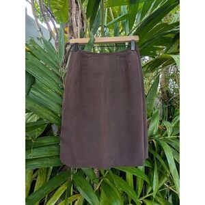 Katherine Kelly chocolate brown 100% silk skirt 8 western elevated basic boho